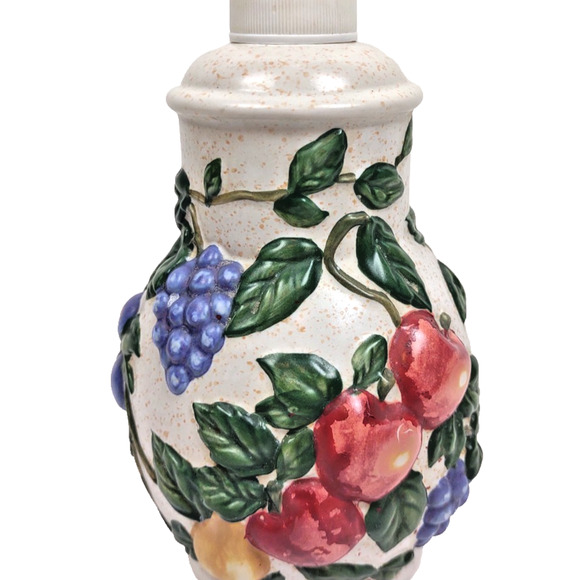 D31 Fruit Hand Soap / Lotion Dispenser Pump Earthenware 7" High Raised Fruit - Picture 4 of 8
